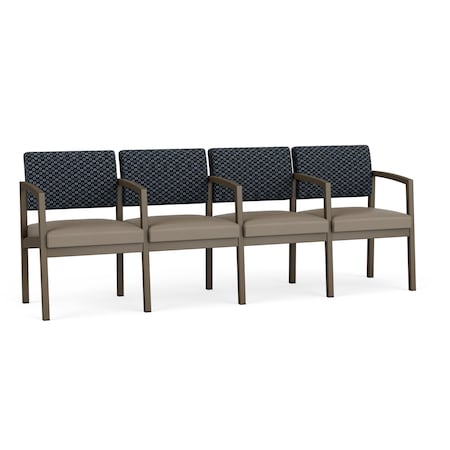 Lesro Lenox Steel 4 Seat Tandem Seating Metal Frame, Bronze, RS Night Sky Back, MD Farro Seat LS4103